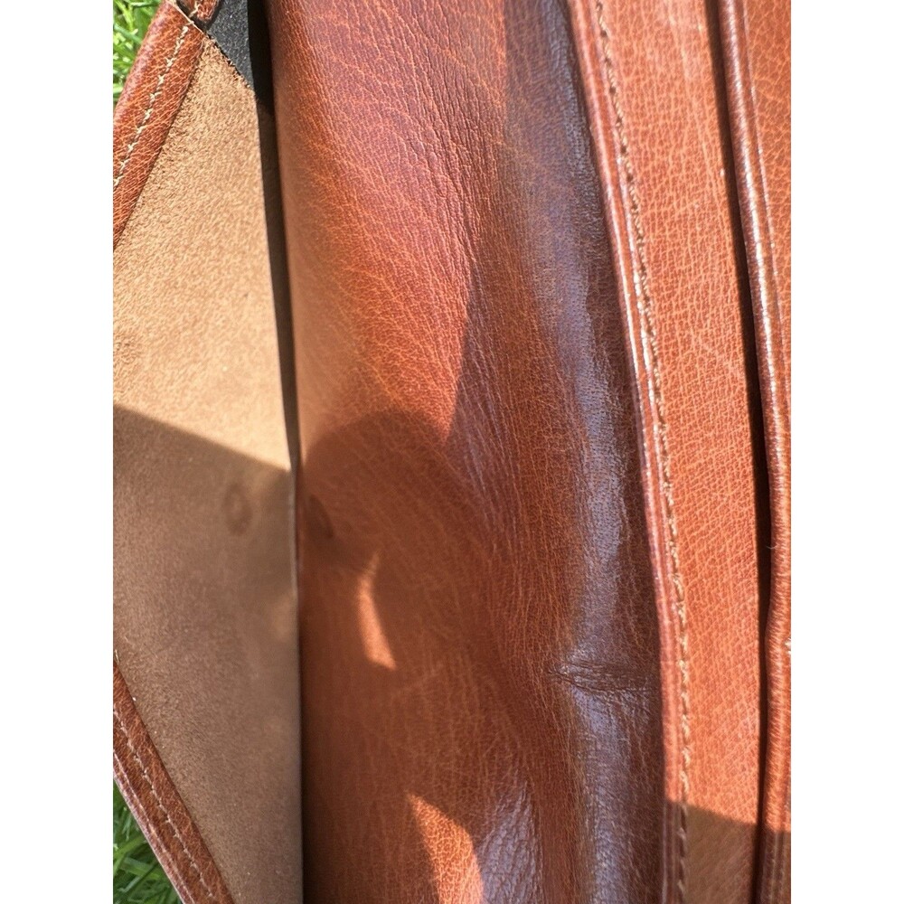 Vintage 80s Coach Checkbook Purse Wallet 4680 British Tan Kisslock Leather - Picture 9 of 11